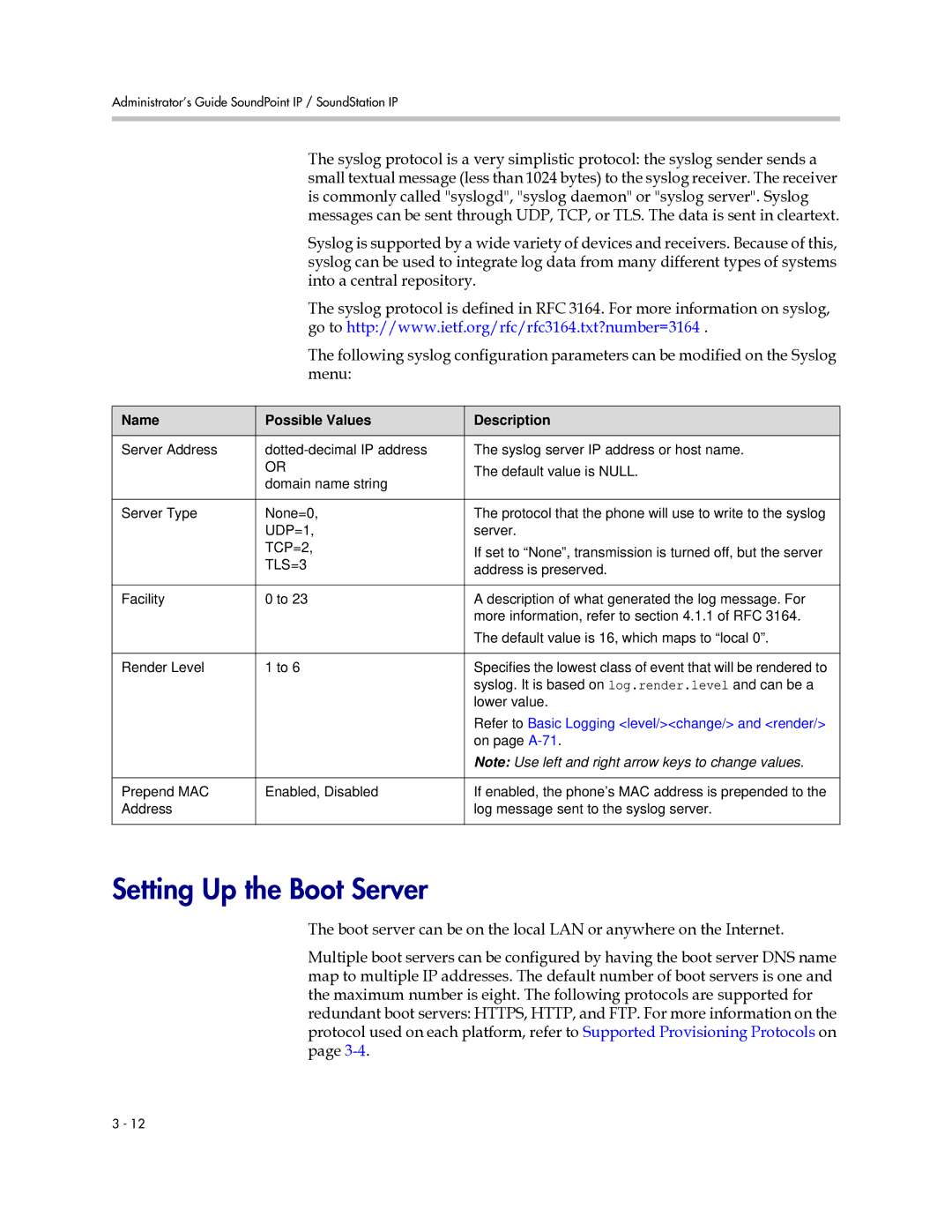 Polycom SIP 2.2.0 manual Setting Up the Boot Server, TLS=3 