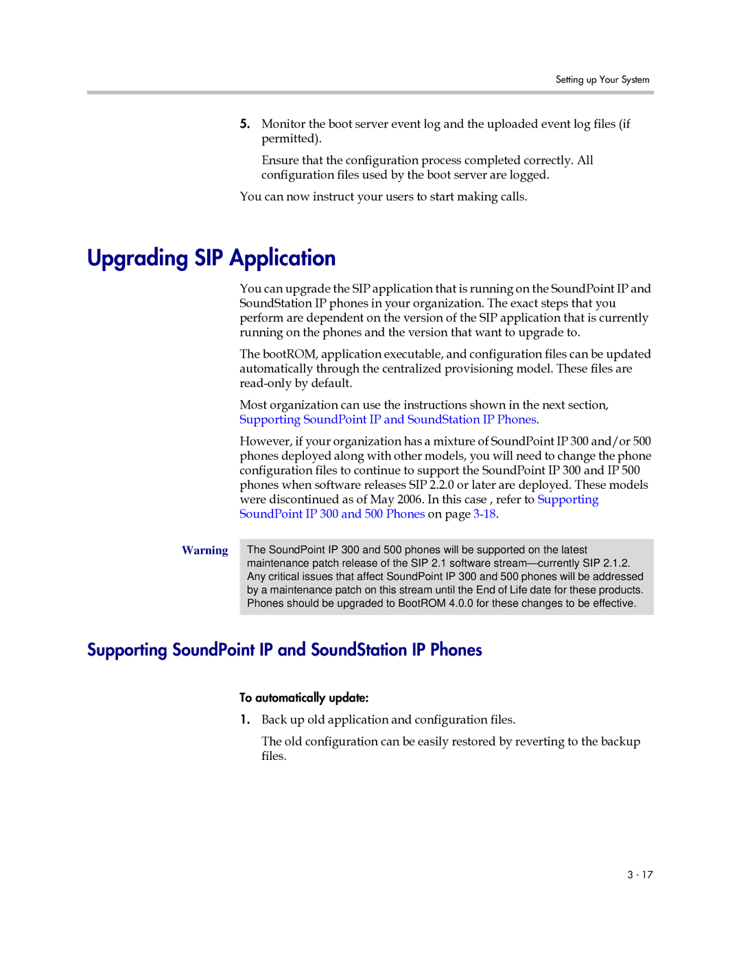 Polycom SIP 2.2.0 manual Upgrading SIP Application, Supporting SoundPoint IP and SoundStation IP Phones 