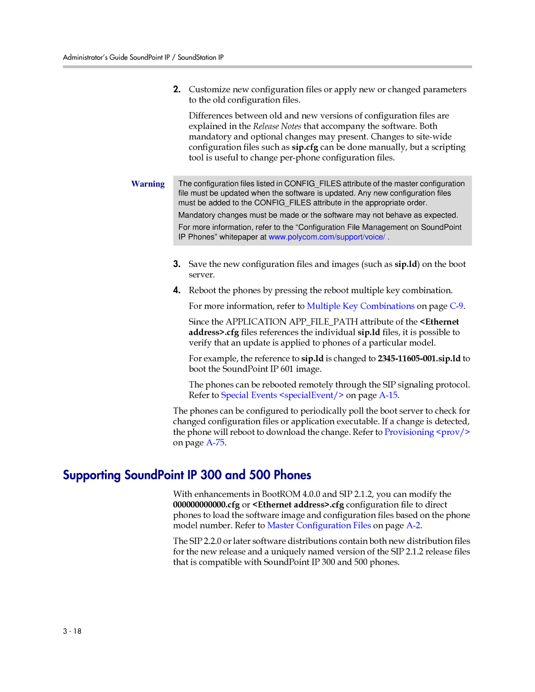 Polycom SIP 2.2.0 manual Supporting SoundPoint IP 300 and 500 Phones 