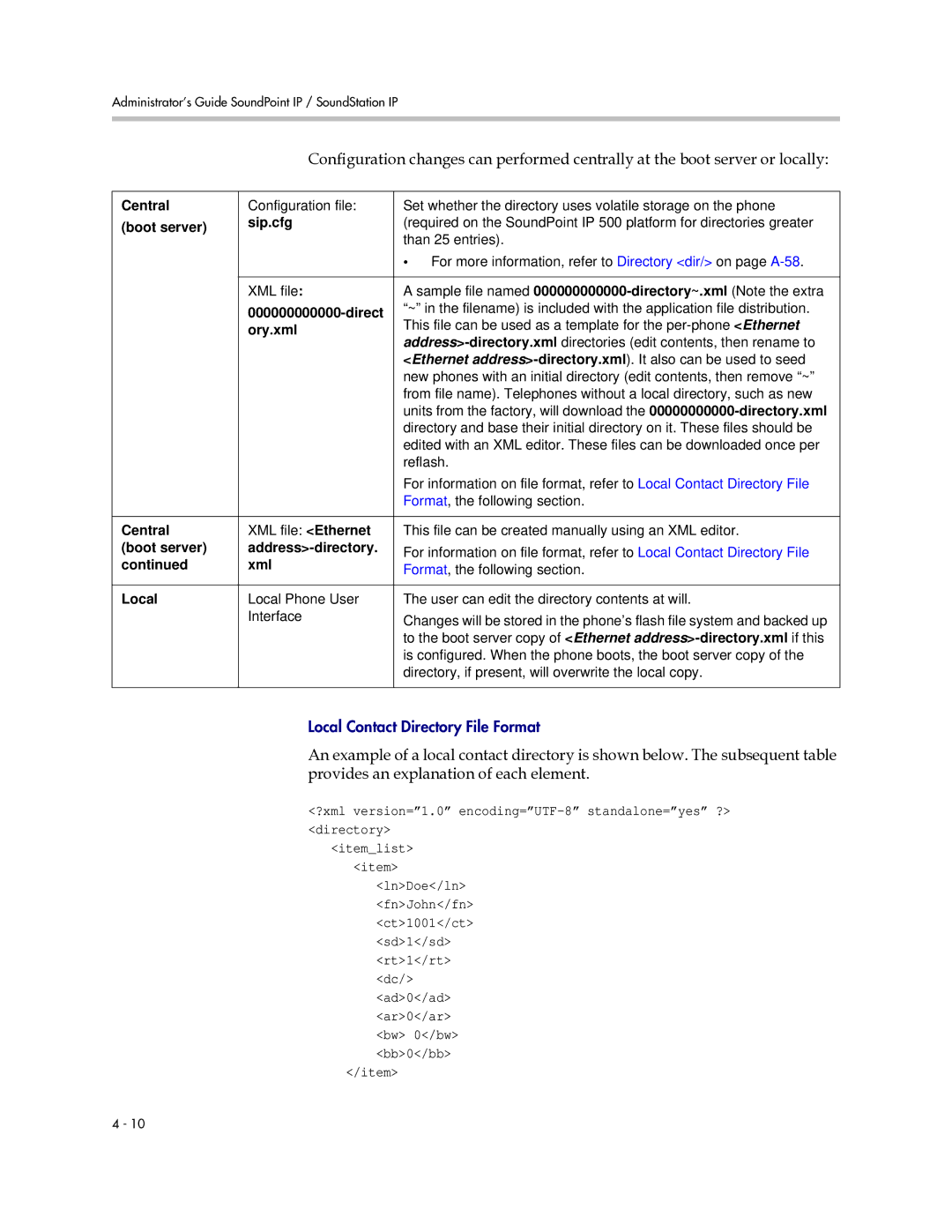 Polycom SIP 2.2.0 manual Direct, Ory.xml, Boot server Address-directory, Xml 