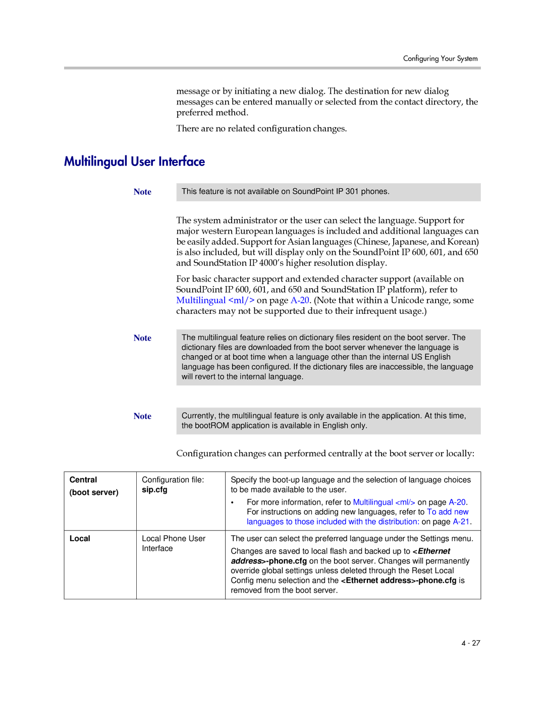 Polycom SIP 2.2.0 manual Multilingual User Interface, SoundStation IP 4000’s higher resolution display 