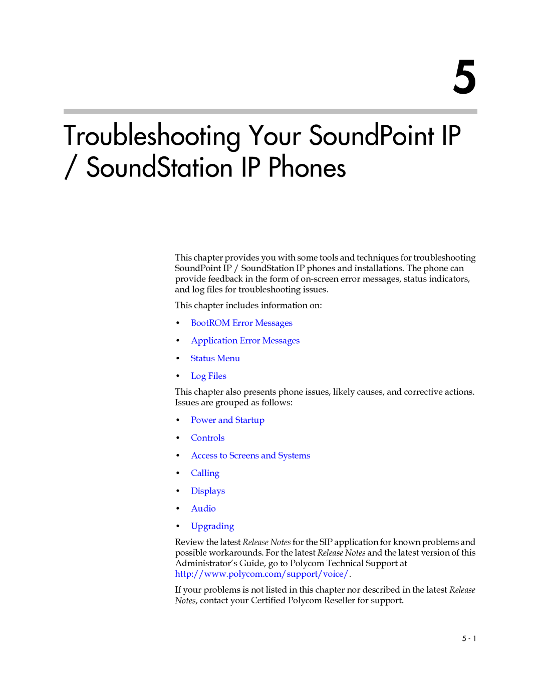 Polycom SIP 2.2.0 manual Troubleshooting Your SoundPoint IP / SoundStation IP Phones 