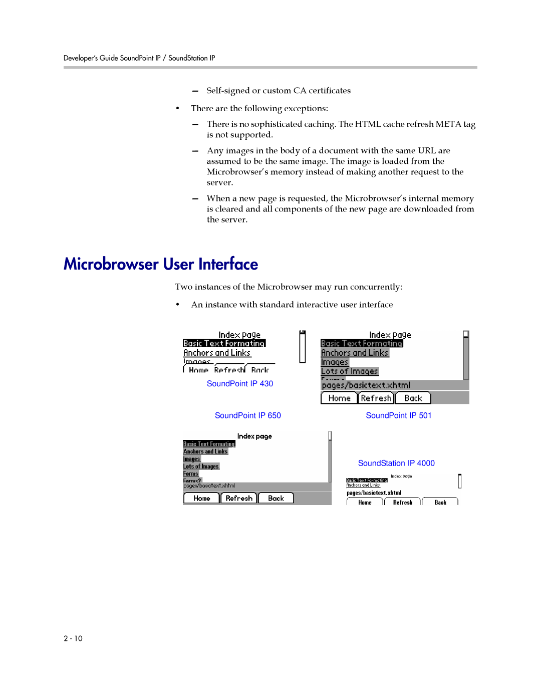 Polycom SIP 2.2.0 manual Microbrowser User Interface 