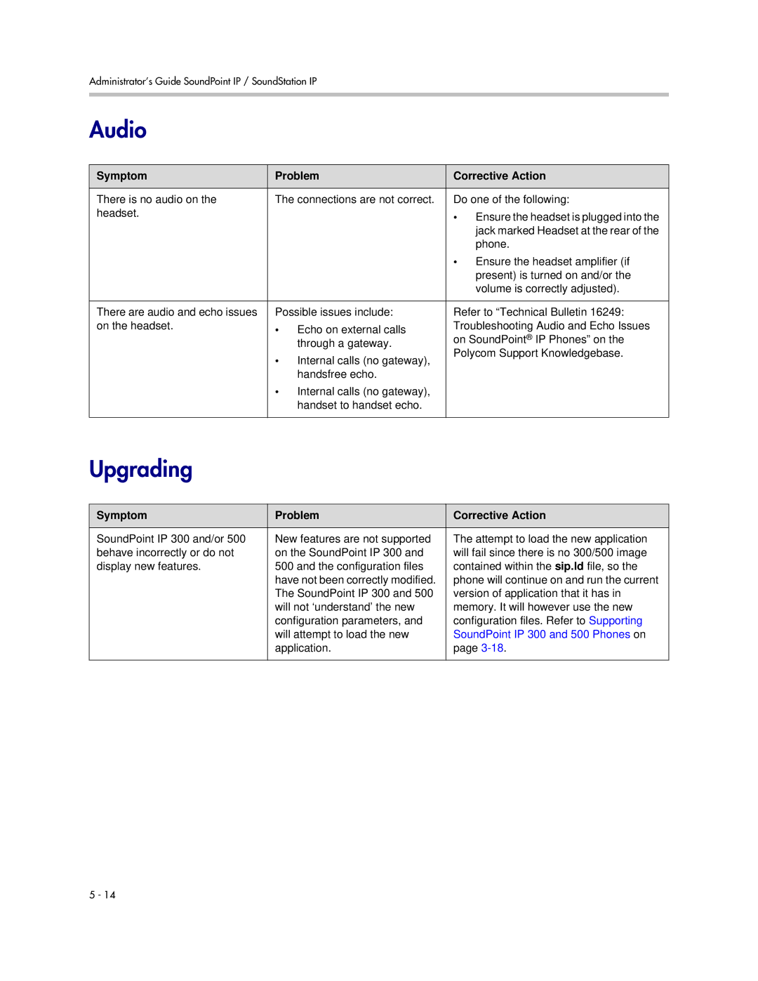 Polycom SIP 2.2.2 manual Audio, Upgrading 