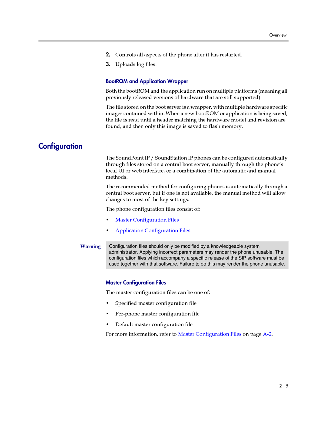 Polycom SIP 2.2.2 manual Master Configuration Files Application Configuration Files 