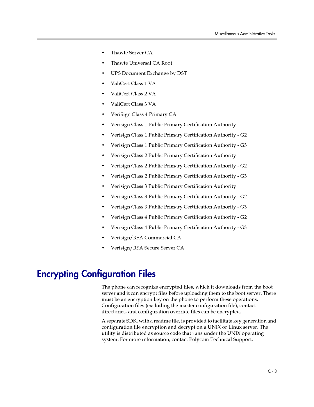 Polycom SIP 2.2.2 manual Encrypting Configuration Files 