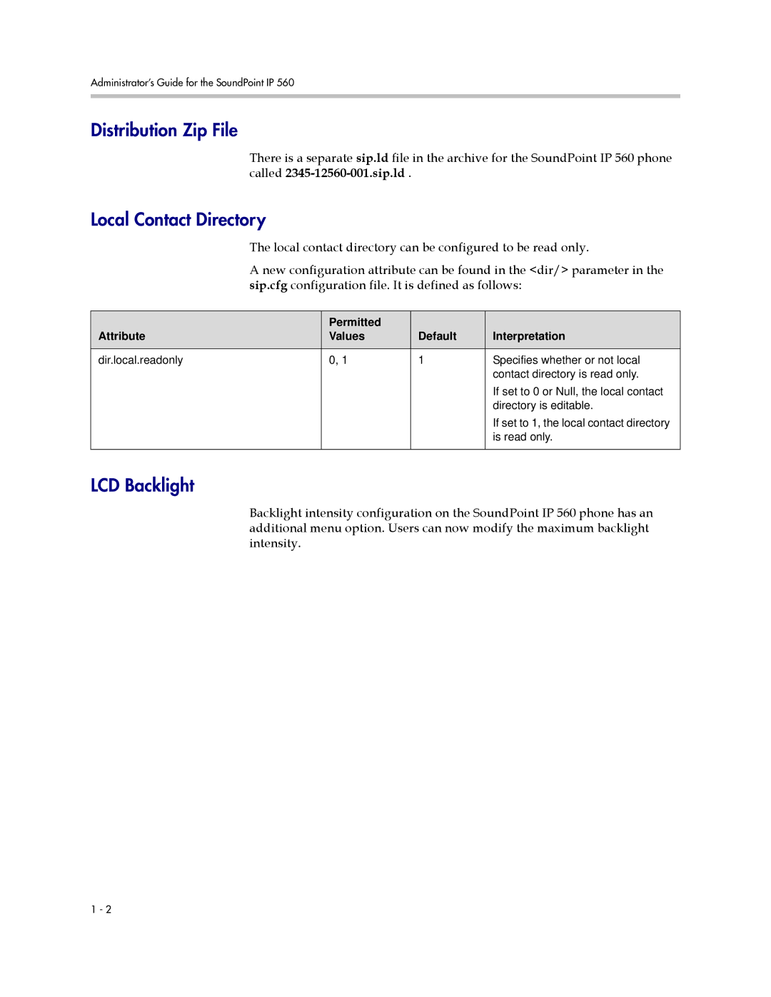 Polycom SIP 2.2.2 manual Distribution Zip File, LCD Backlight 