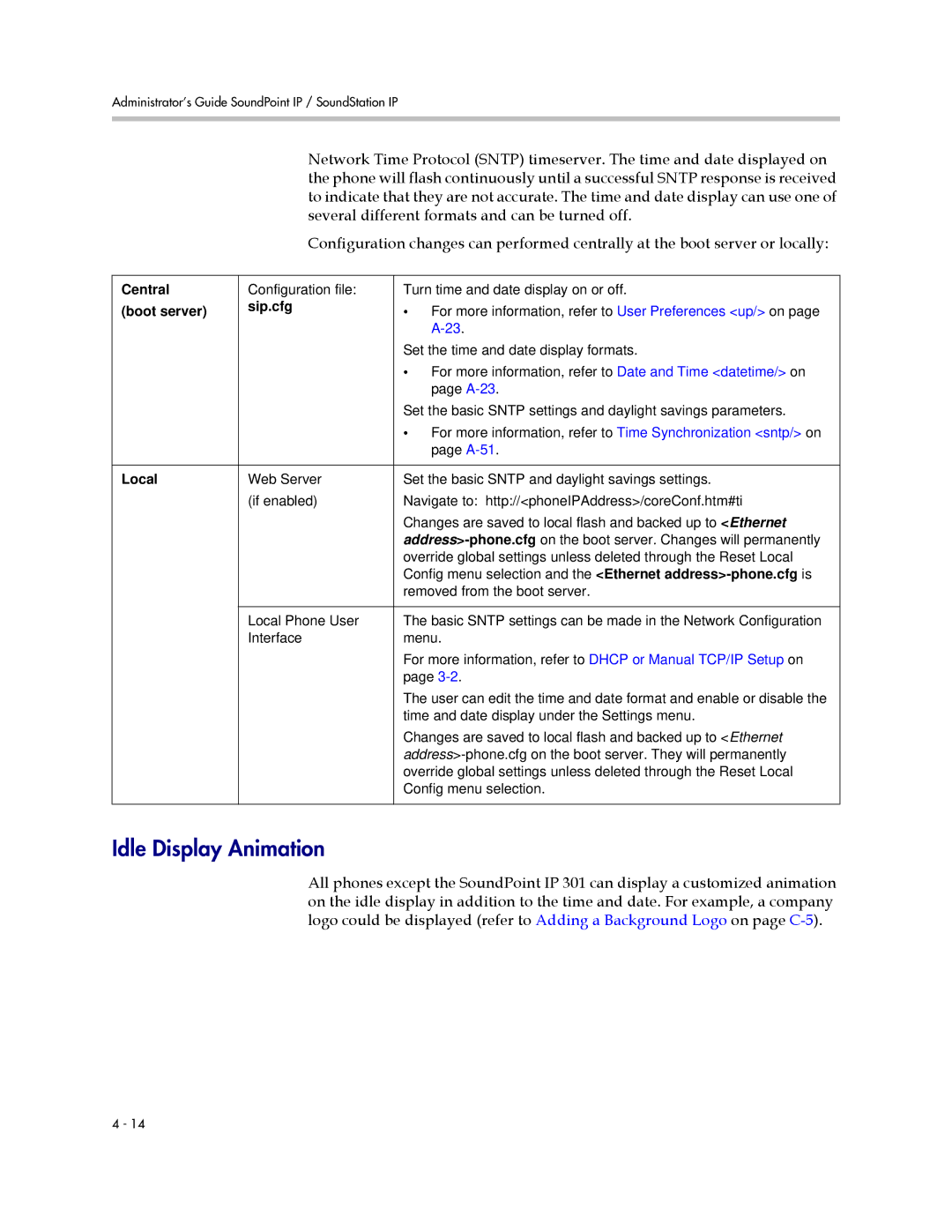 Polycom SIP 2.2.2 manual Idle Display Animation 