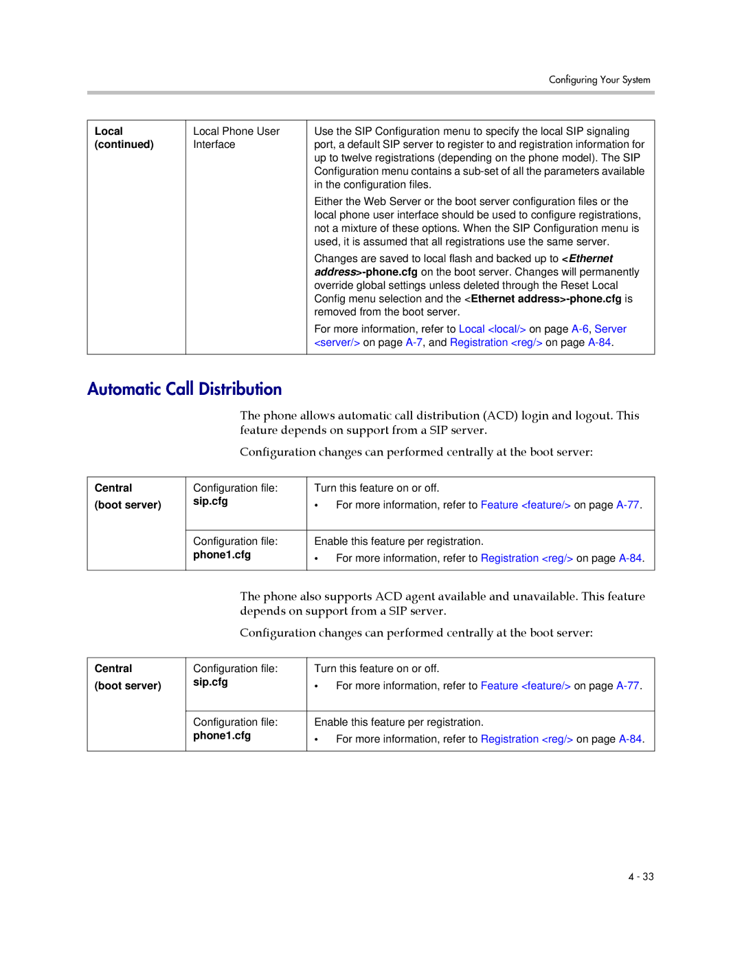 Polycom SIP 2.2.2 manual Automatic Call Distribution, Feature depends on support from a SIP server 