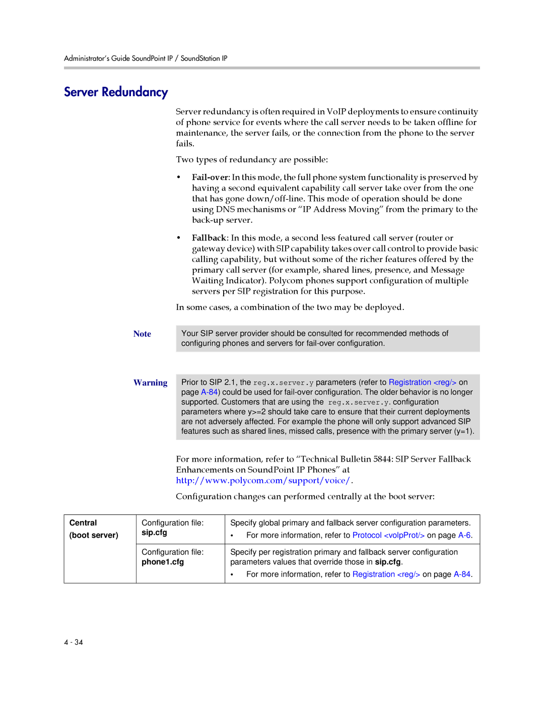 Polycom SIP 2.2.2 manual Server Redundancy 