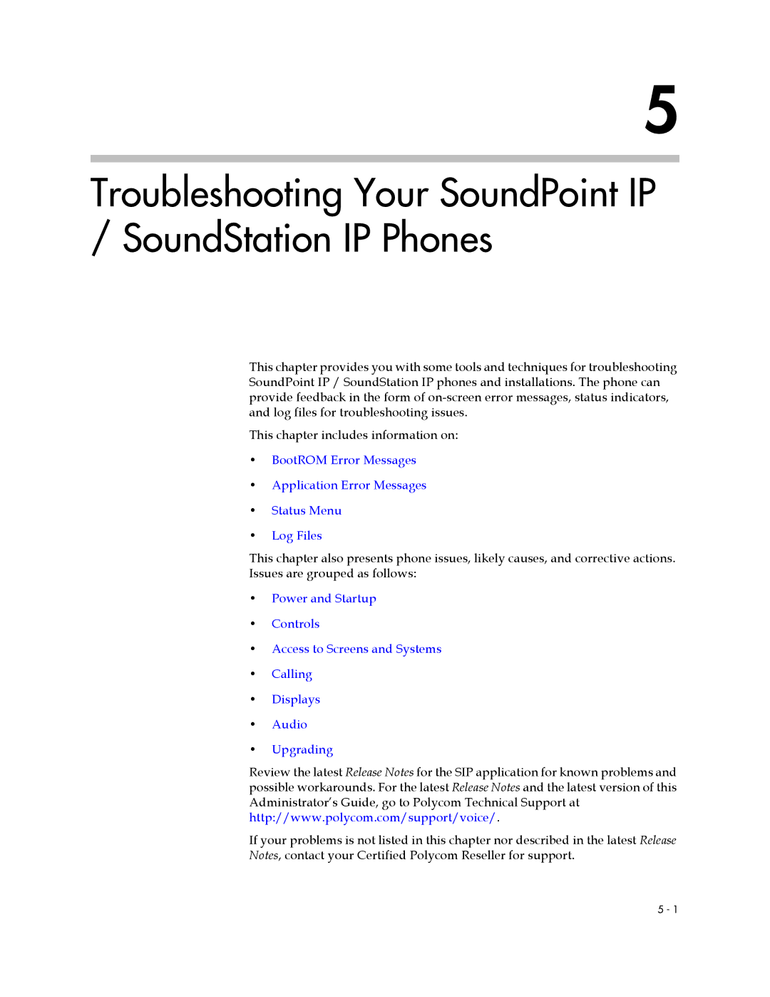 Polycom SIP 2.2.2 manual Troubleshooting Your SoundPoint IP / SoundStation IP Phones 