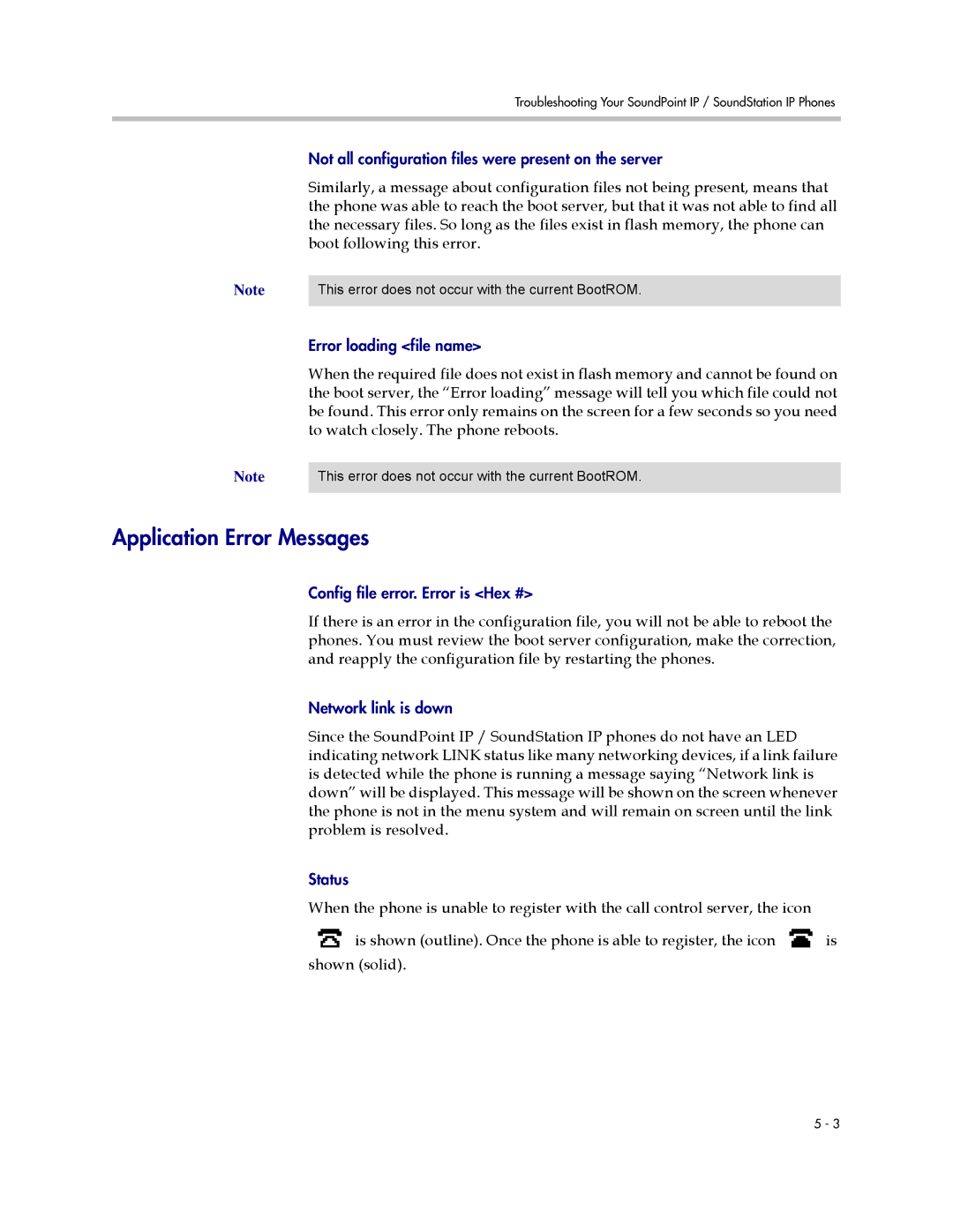 Polycom SIP 3.0.2 manual Application Error Messages 