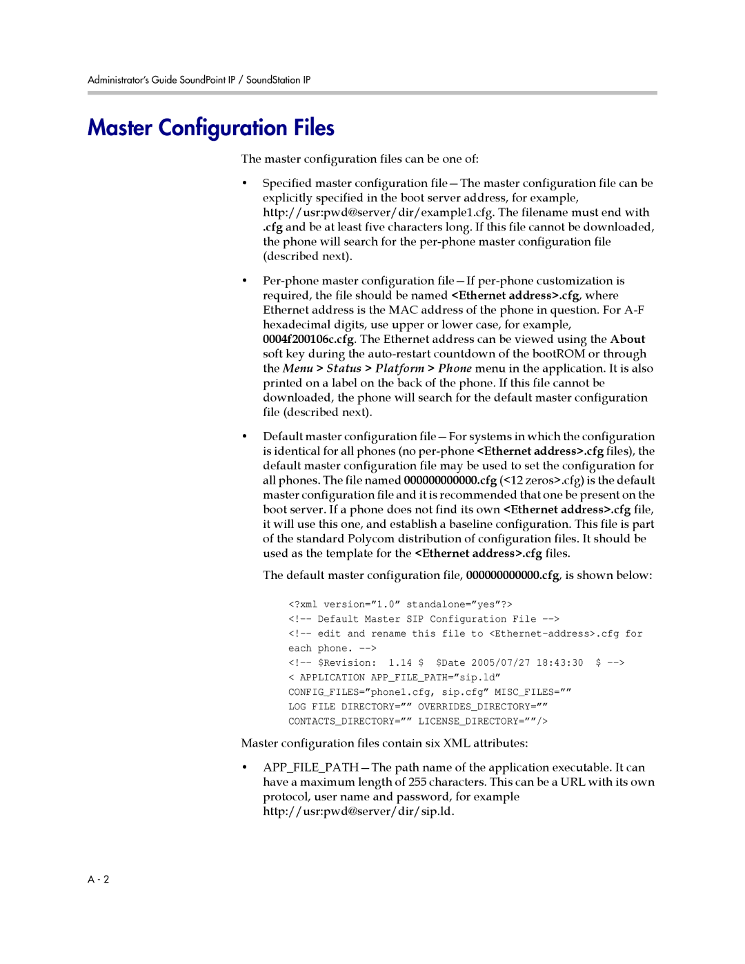 Polycom SIP 3.0.2 manual Master Configuration Files 