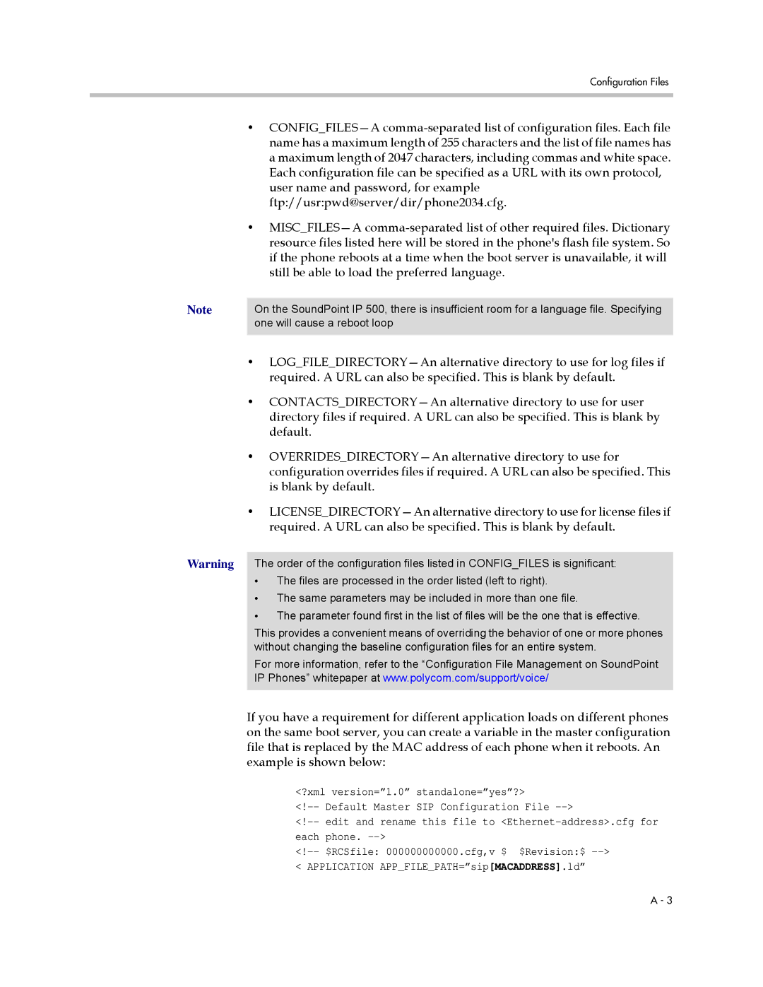 Polycom SIP 3.0.2 manual Configuration Files 