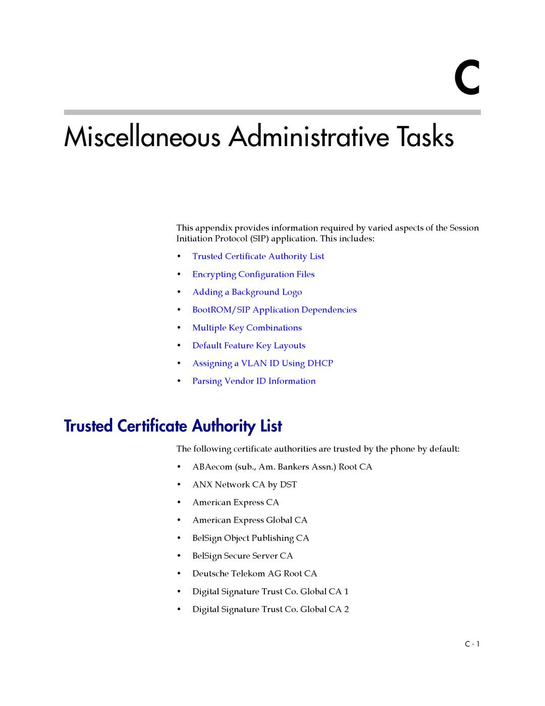 Polycom SIP 3.0.2 manual Miscellaneous Administrative Tasks, Trusted Certificate Authority List 