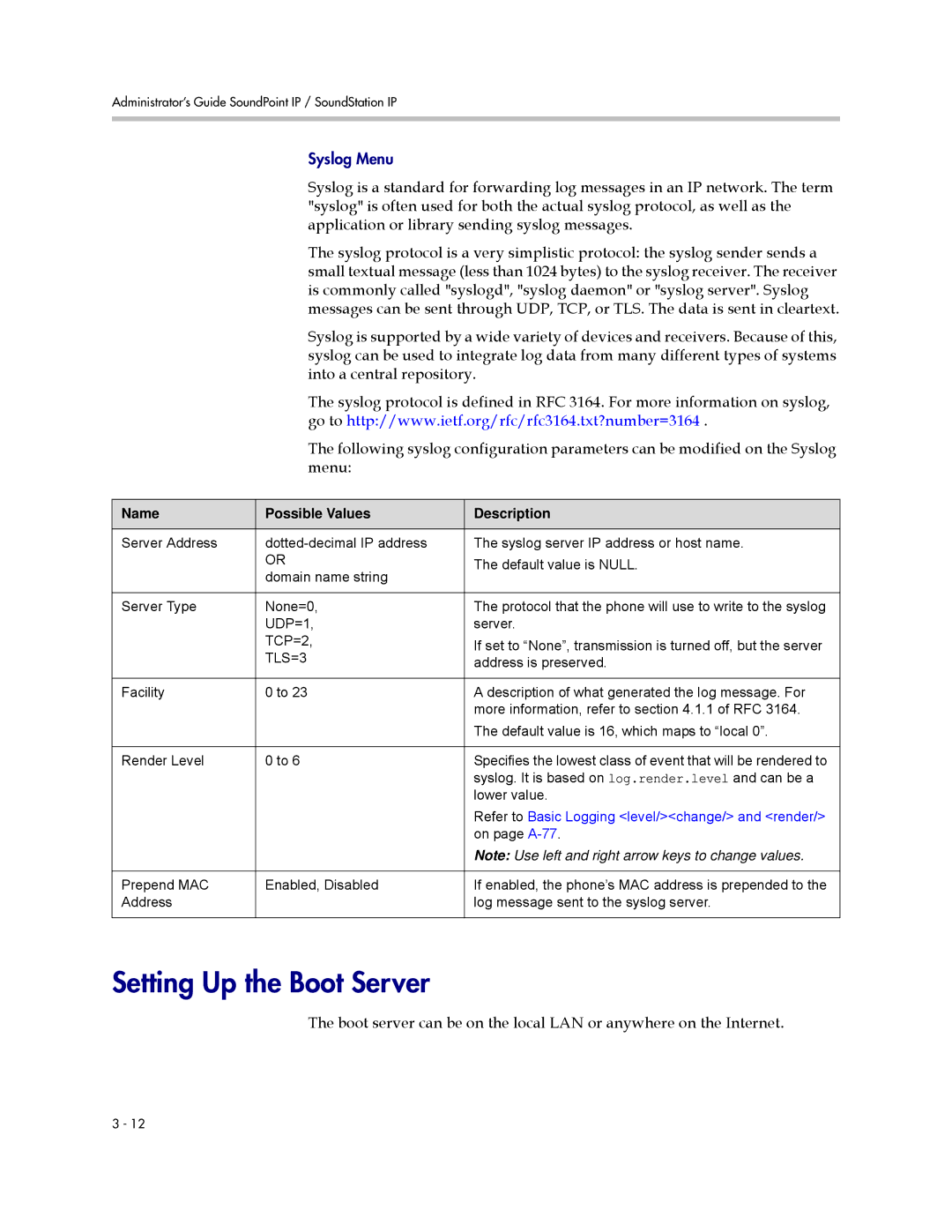 Polycom SIP 3.0.2 manual Setting Up the Boot Server, TLS=3 