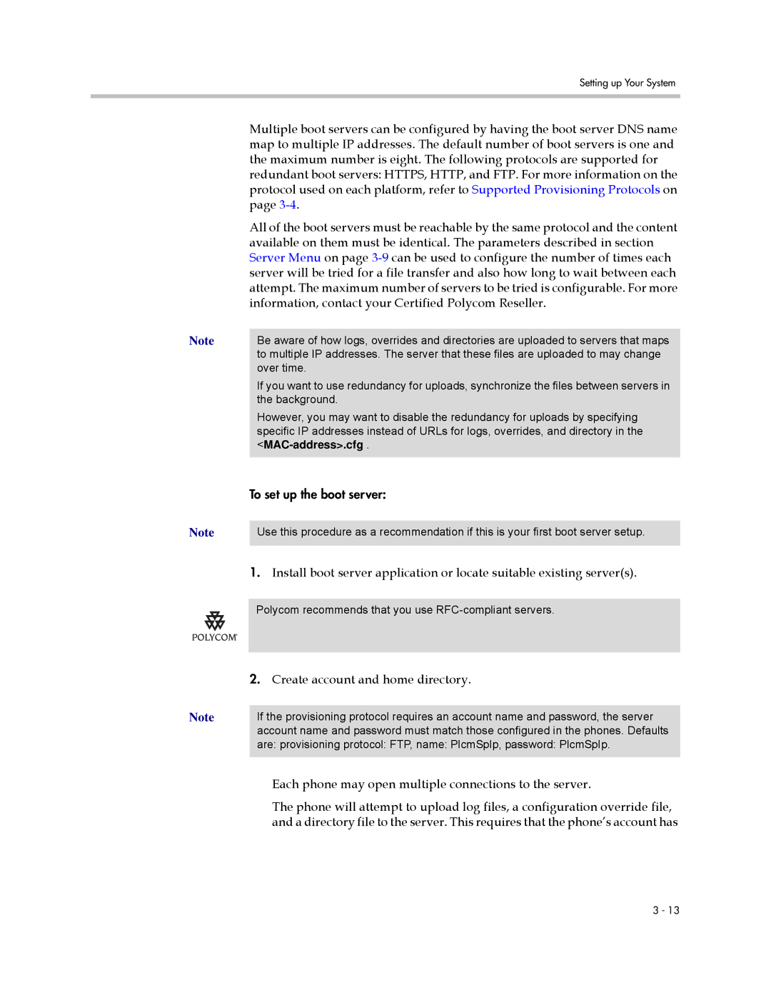 Polycom SIP 3.0.2 Information, contact your Certified Polycom Reseller, Create account and home directory, MAC-address.cfg 