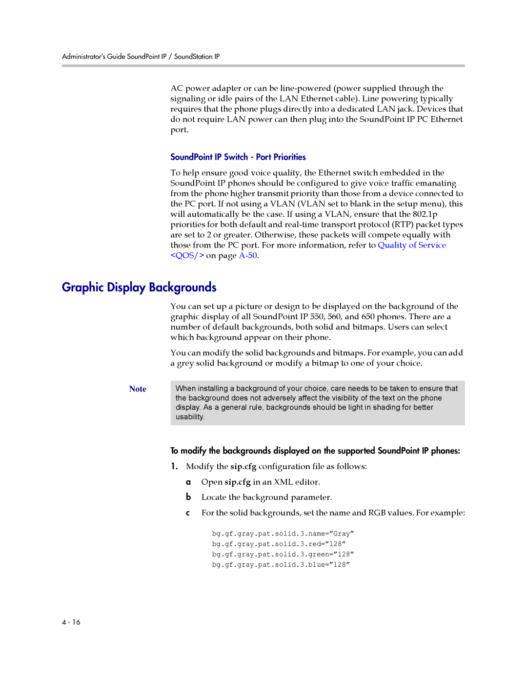 Polycom SIP 3.0.2 manual Graphic Display Backgrounds, Which background appear on their phone 