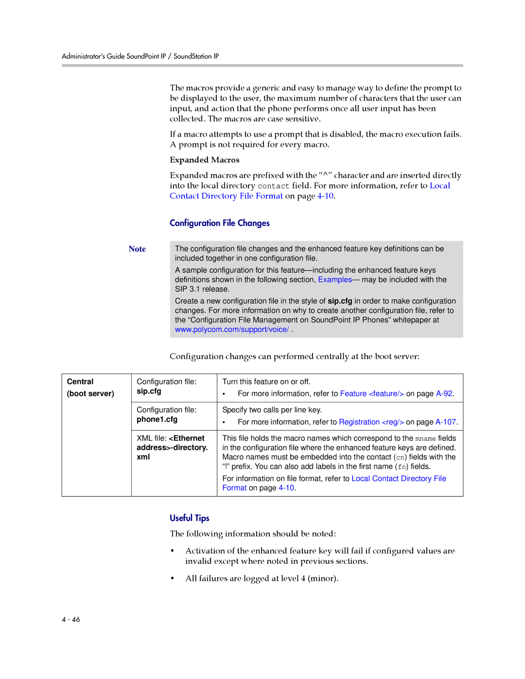 Polycom SIP 3.1 manual Collected. The macros are case sensitive, Prompt is not required for every macro, Expanded Macros 