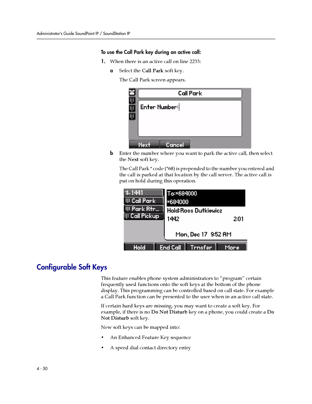 Polycom SIP 3.1 manual Configurable Soft Keys 