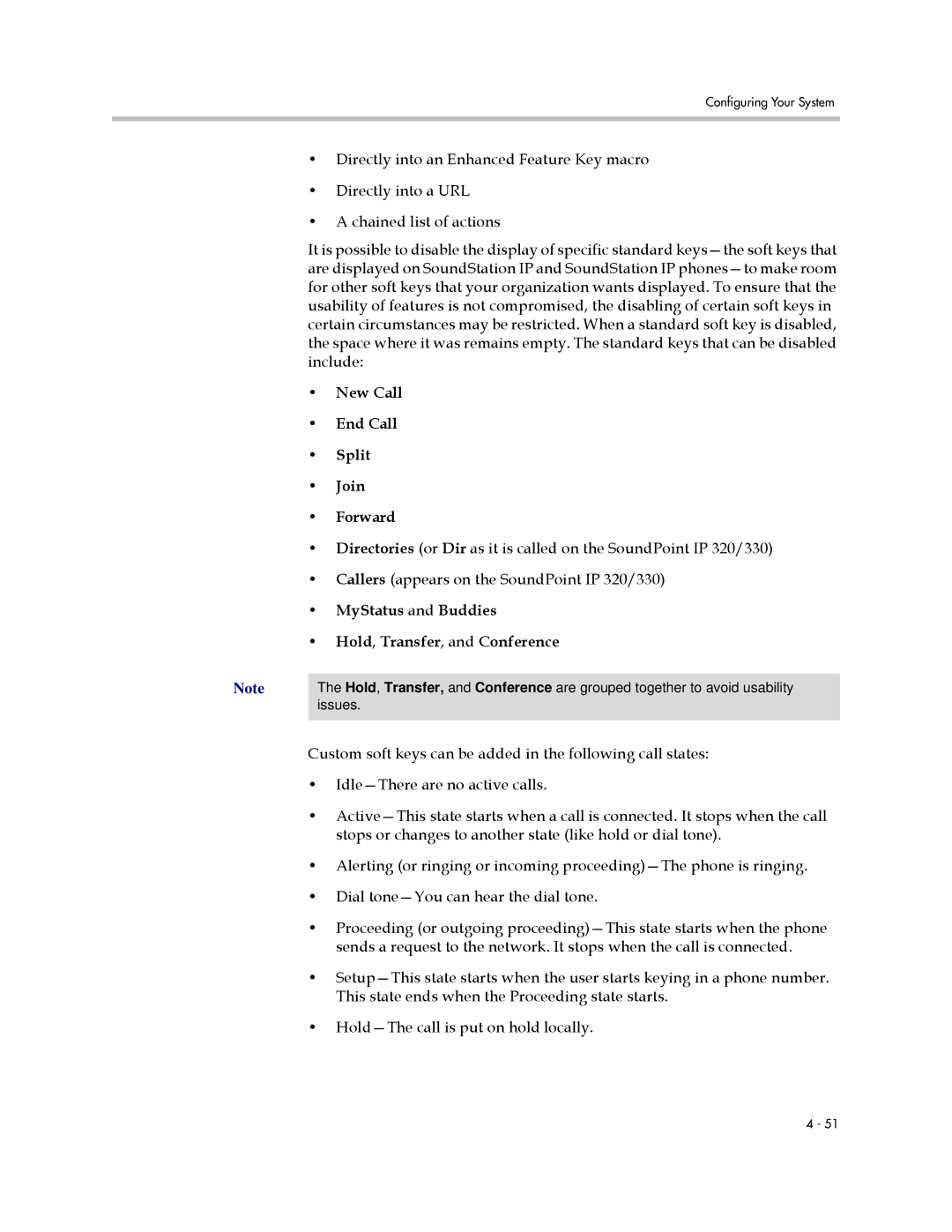 Polycom SIP 3.1 manual New Call End Call Split Join Forward, MyStatus and Buddies Hold, Transfer, and Conference 