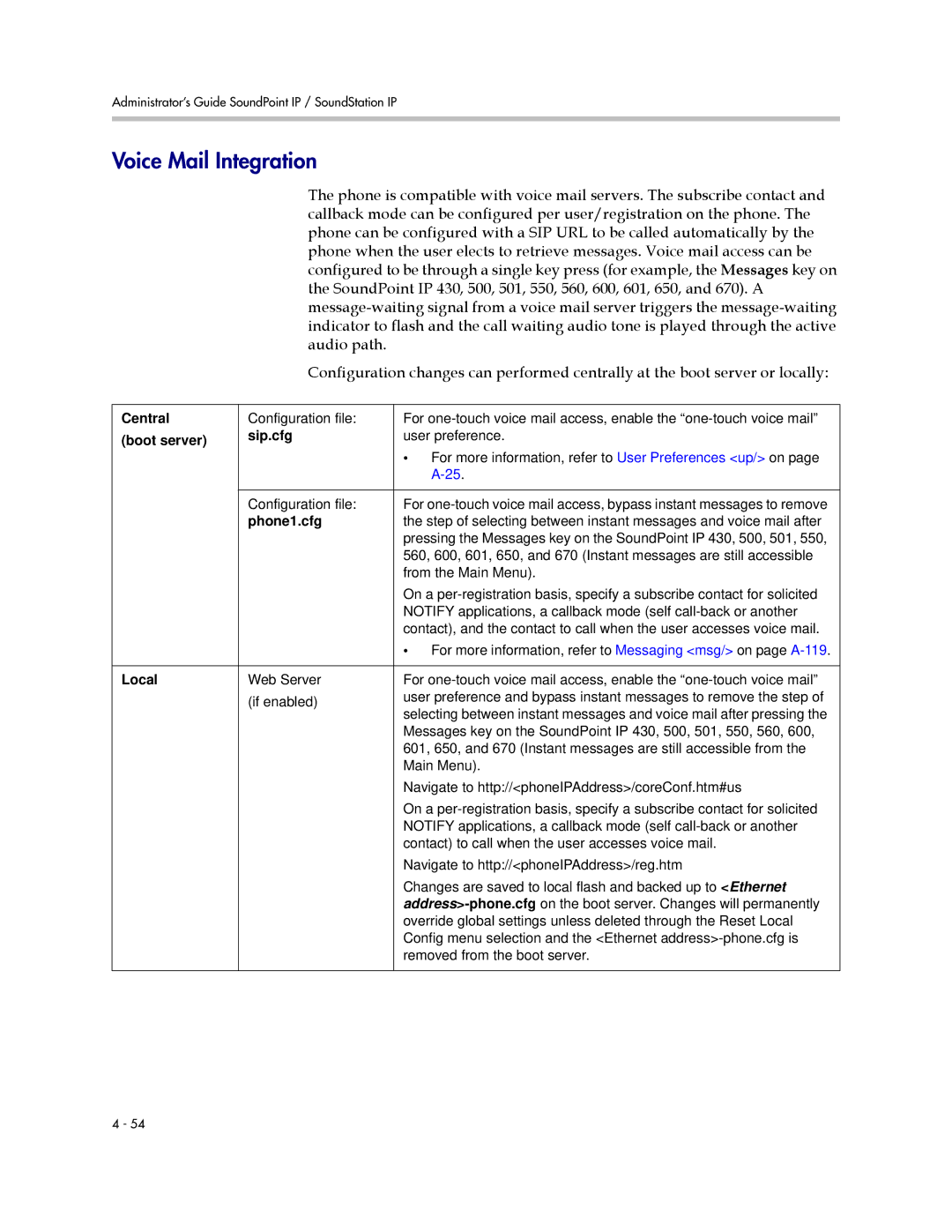 Polycom SIP 3.1 manual Voice Mail Integration, Phone1.cfg 