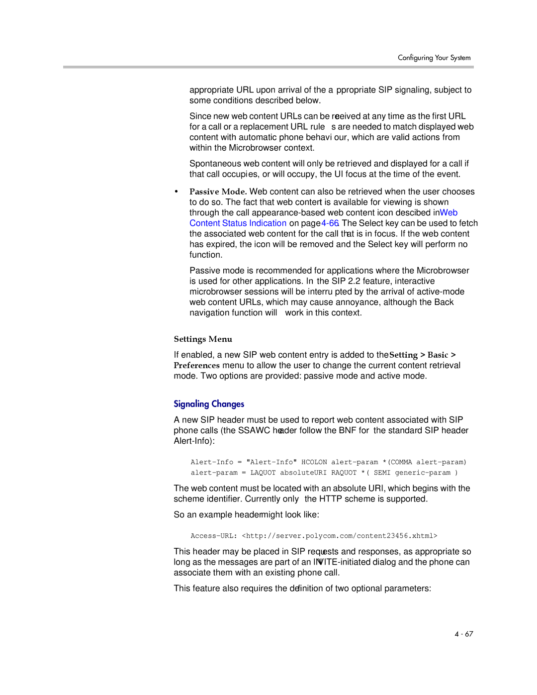 Polycom SIP 3.1 manual Settings Menu 