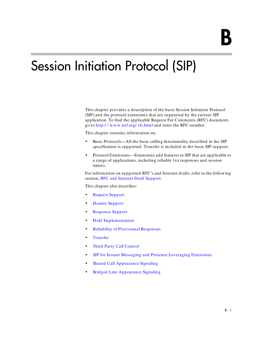 Polycom SIP 3.1 manual Session Initiation Protocol SIP 