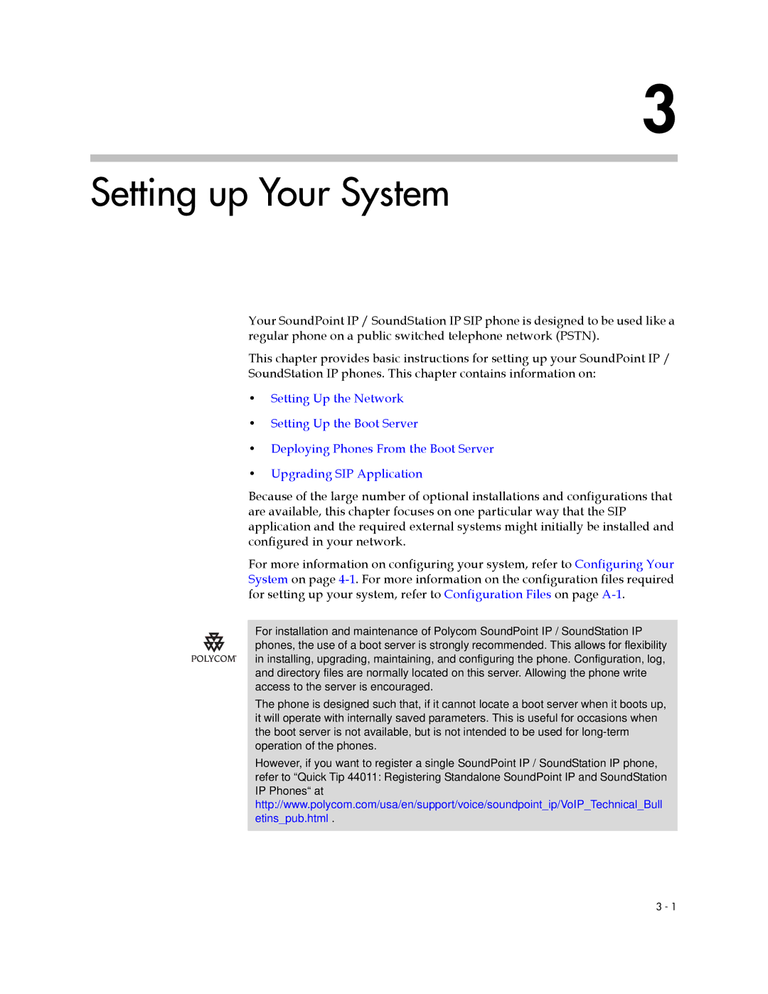 Polycom SIP 3.1 manual Setting up Your System 