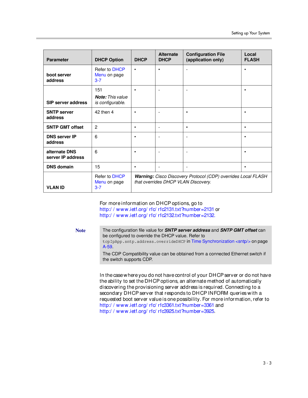 Polycom SIP 3.1 manual For more information on Dhcp options, go to 