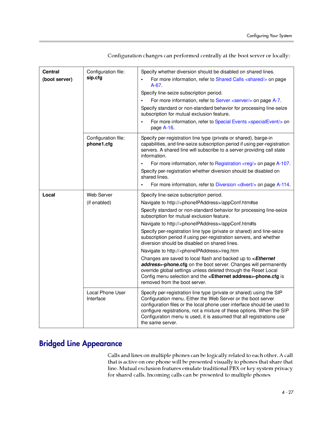 Polycom SIP 3.1 manual Bridged Line Appearance 