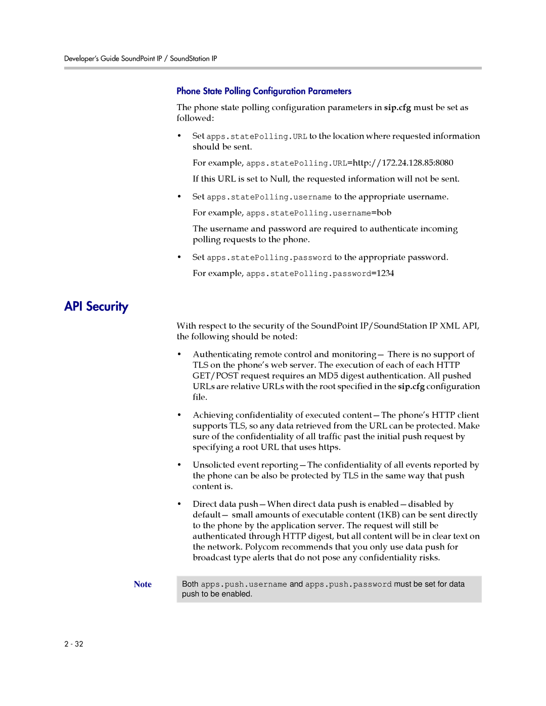 Polycom SIP 3.1 manual API Security 