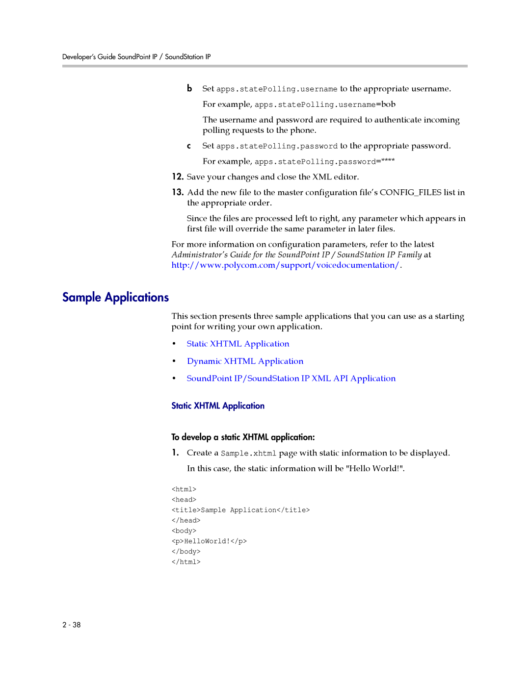 Polycom SIP 3.1 manual Sample Applications 