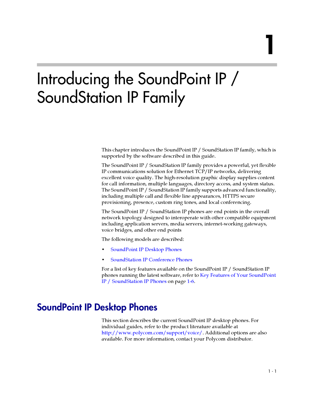 Polycom SIP 3.1 manual Introducing the SoundPoint IP / SoundStation IP Family, SoundPoint IP Desktop Phones 