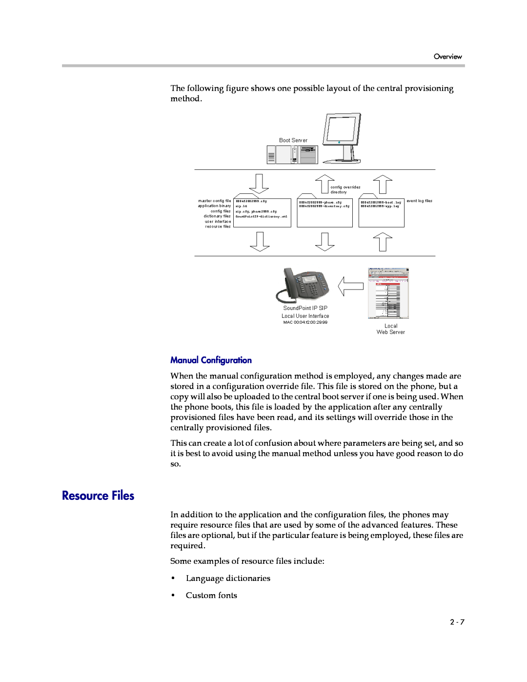 Polycom SIP 3.1 manual Resource Files, Manual Configuration 