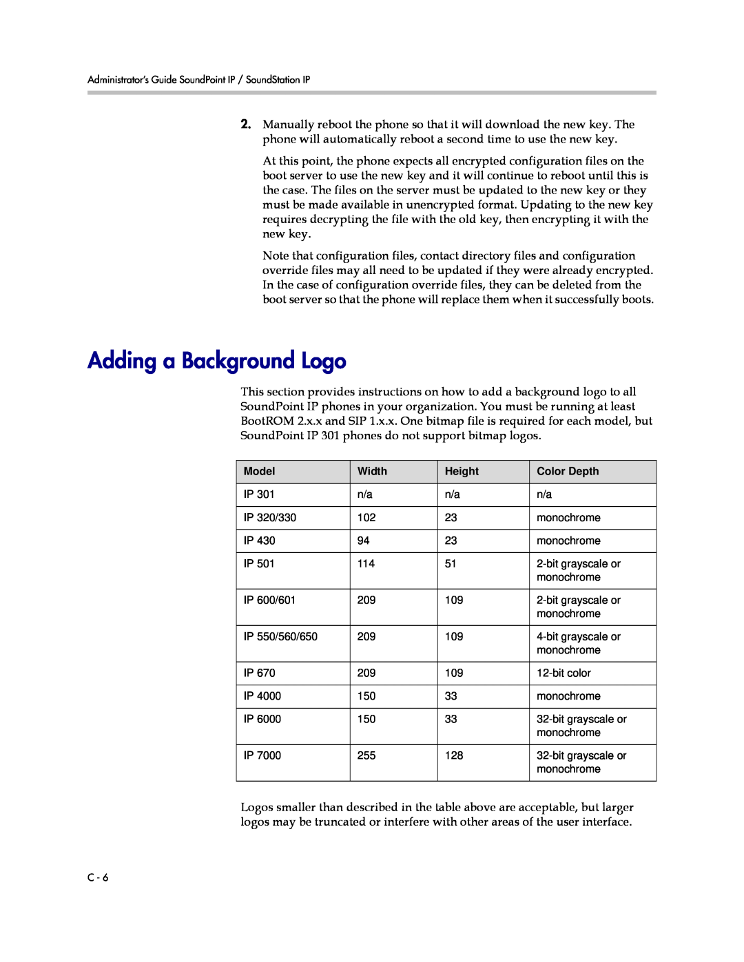 Polycom SIP 3.1 manual Adding a Background Logo 