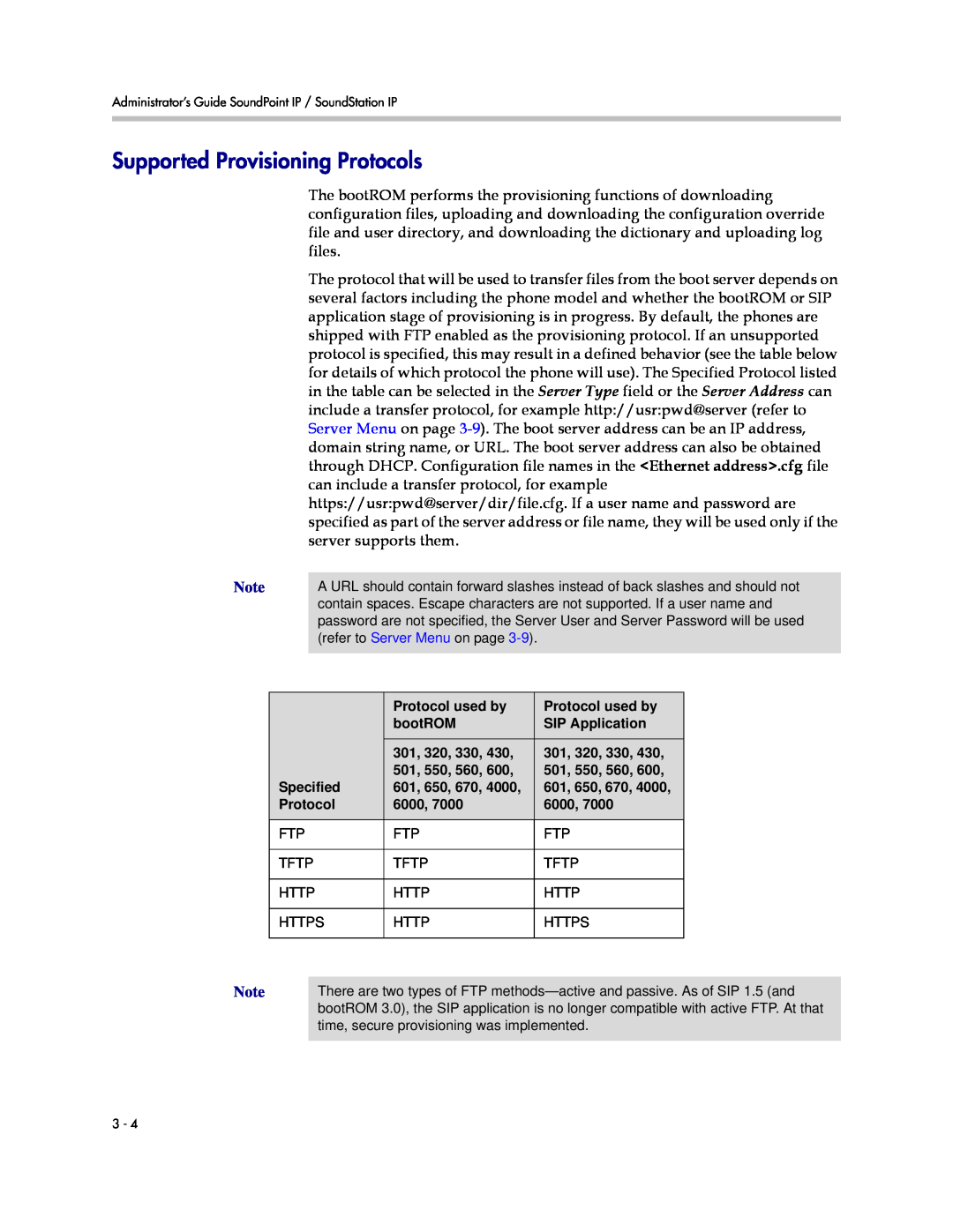 Polycom SIP 3.1 manual Supported Provisioning Protocols 