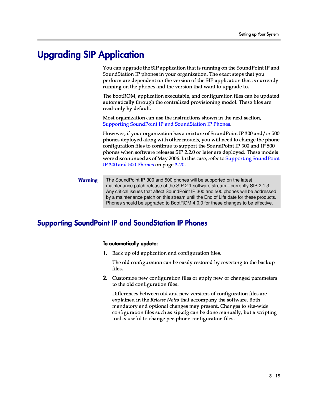 Polycom SIP 3.1 manual Upgrading SIP Application, Supporting SoundPoint IP and SoundStation IP Phones 