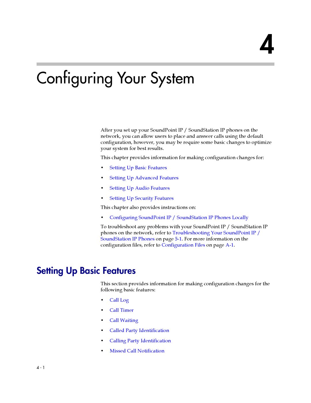 Polycom SIP 3.1 manual Configuring Your System, Setting Up Basic Features Setting Up Advanced Features 
