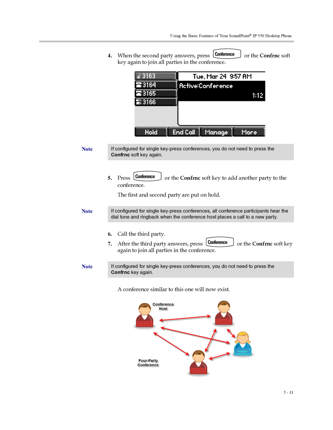 Polycom Soundpoint IP 550 manual Conference similar to this one will now exist 