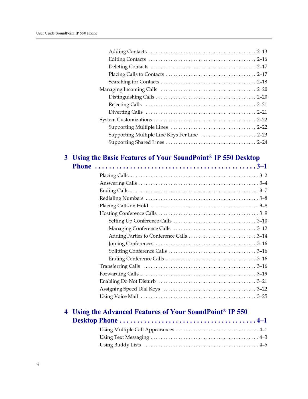 Polycom Soundpoint IP 550 manual User Guide SoundPoint IP 550 Phone 