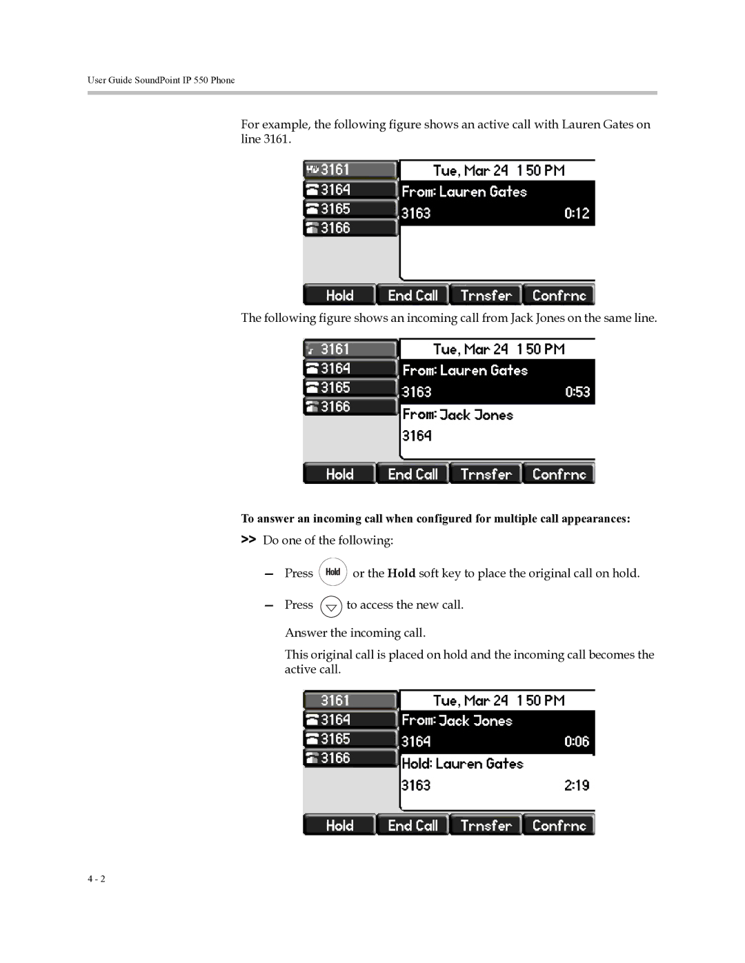 Polycom Soundpoint IP 550 manual User Guide SoundPoint IP 550 Phone 