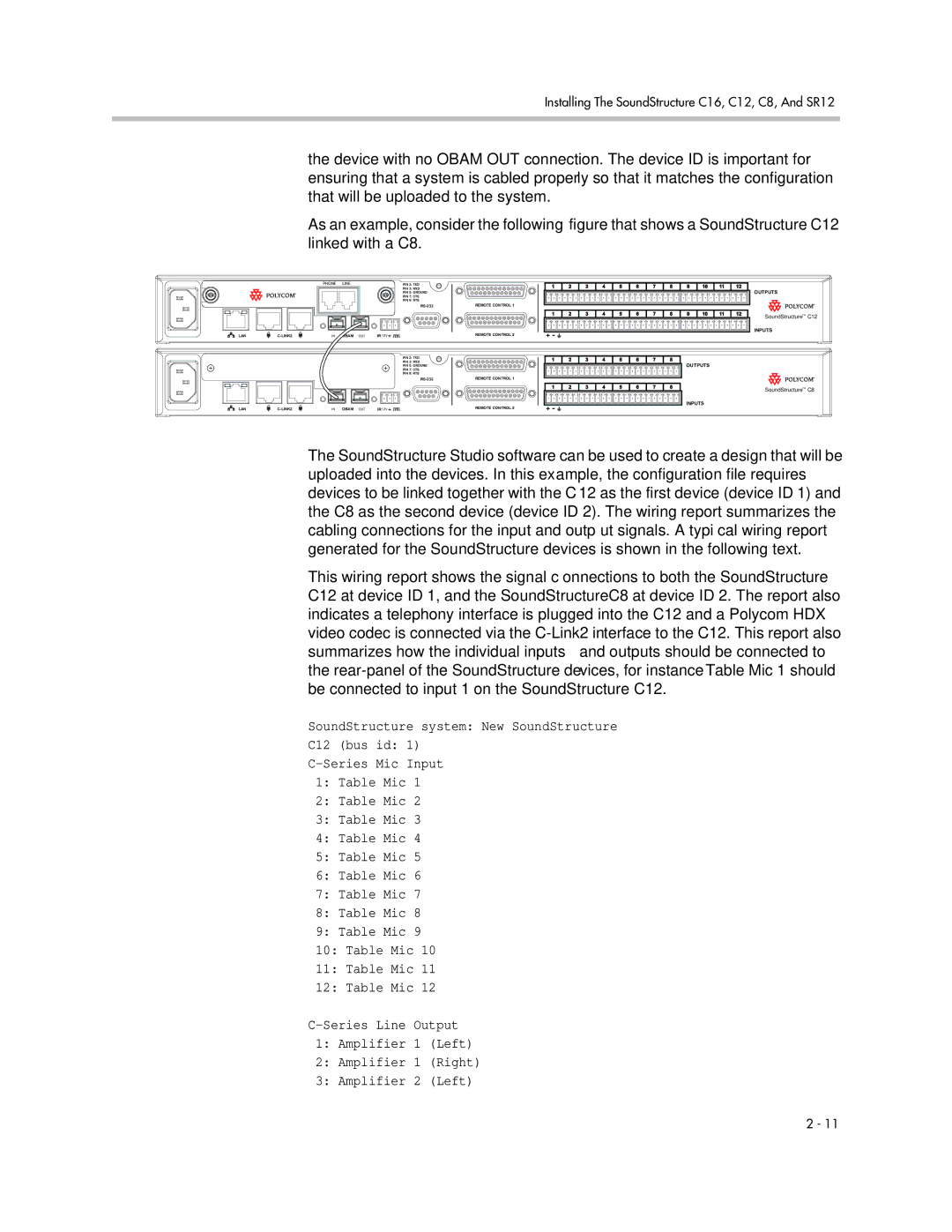 Polycom C12, SR12, C16 manual SoundStructureTM C8 