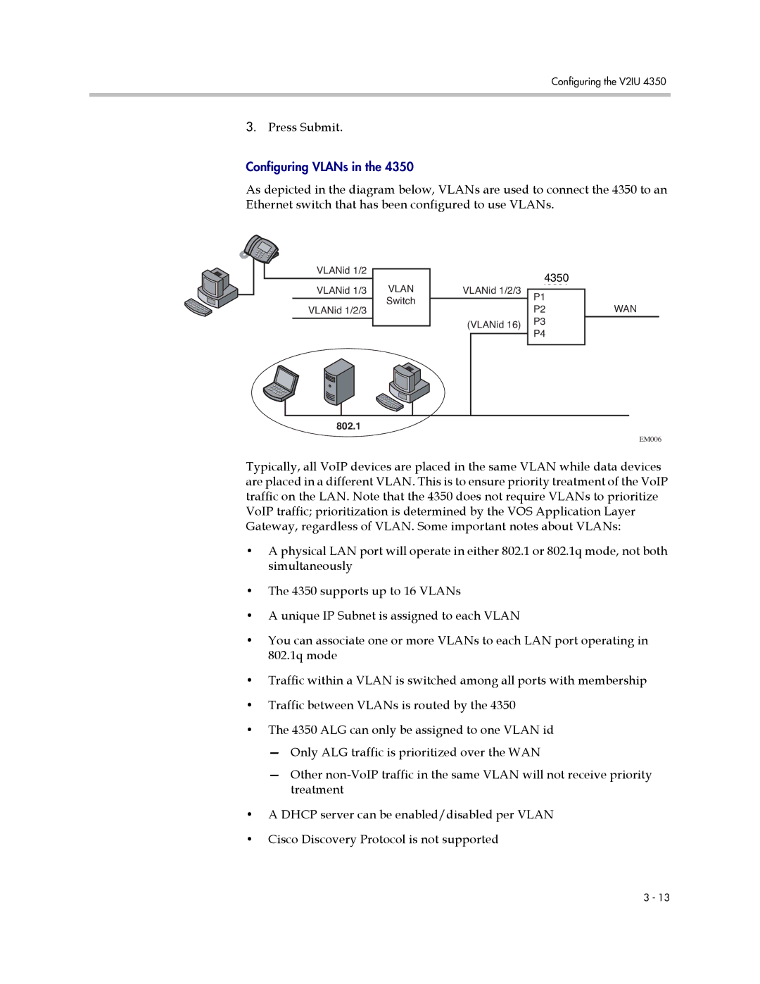 Polycom V2IU 4350 user manual Press Submit 