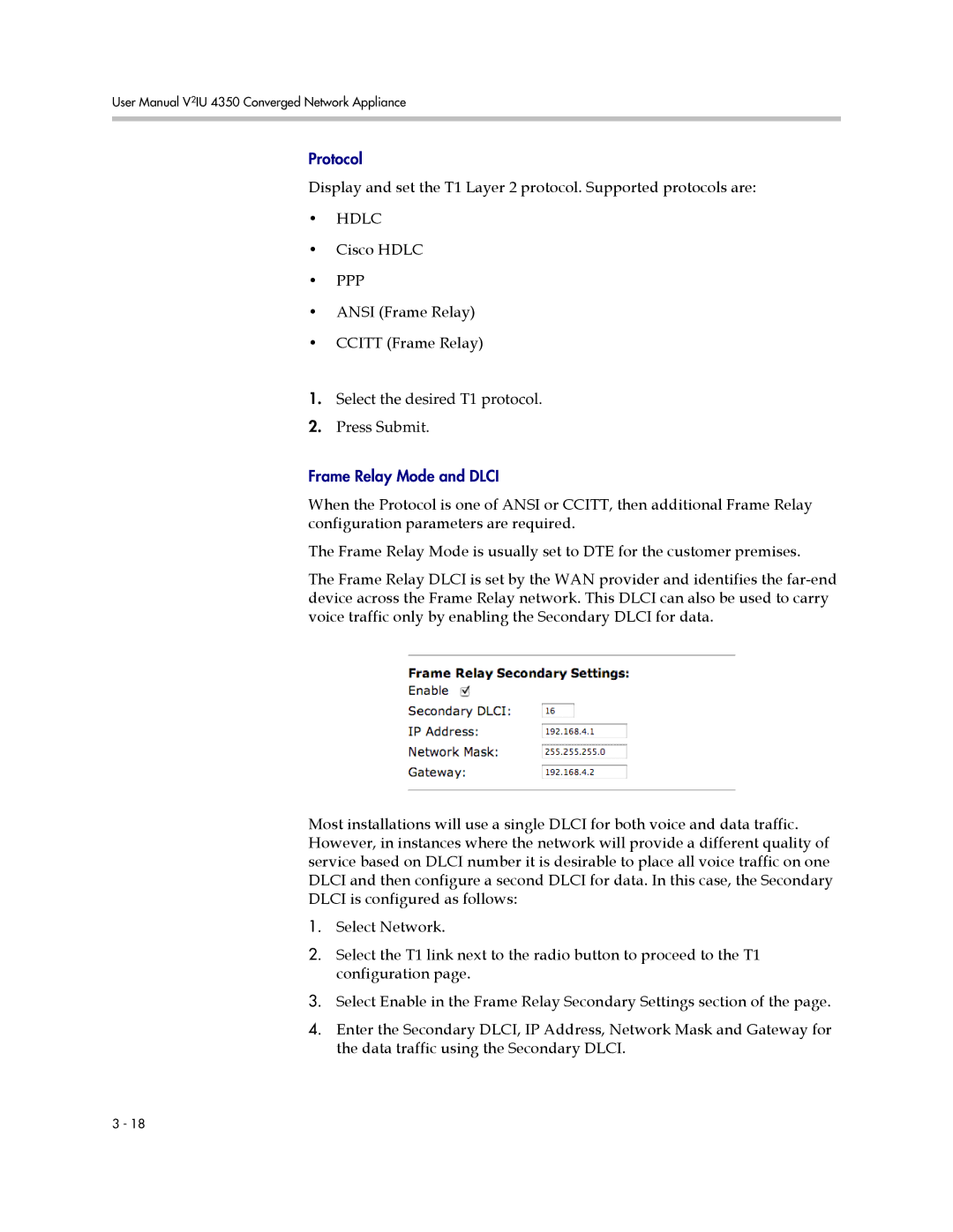 Polycom V2IU 4350 user manual Frame Relay Mode and Dlci 