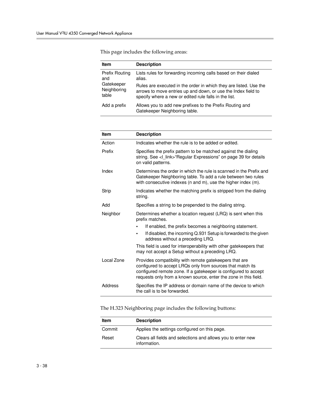 Polycom V2IU 4350 user manual H.323 Neighboring page includes the following buttons 