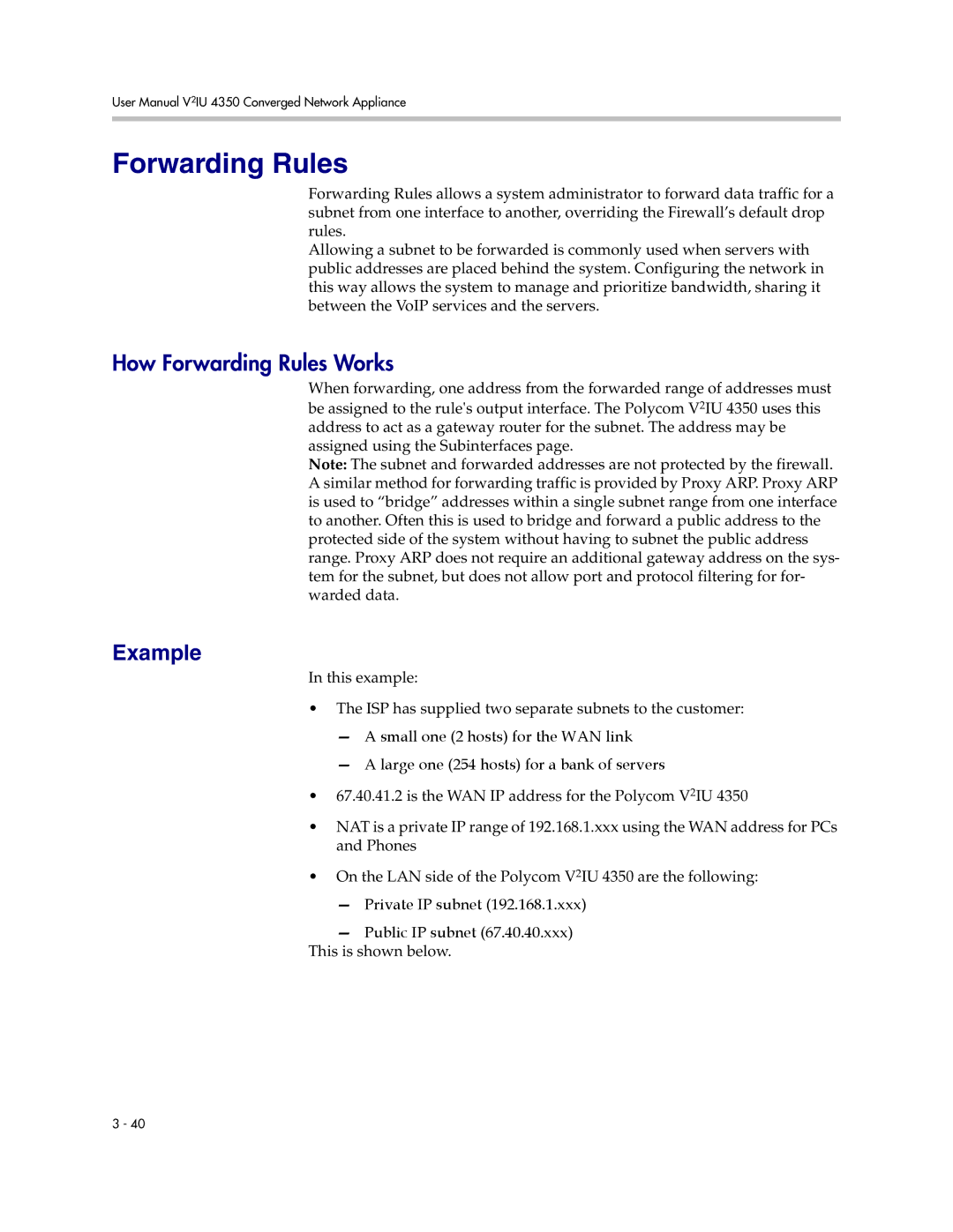 Polycom V2IU 4350 user manual How Forwarding Rules Works 