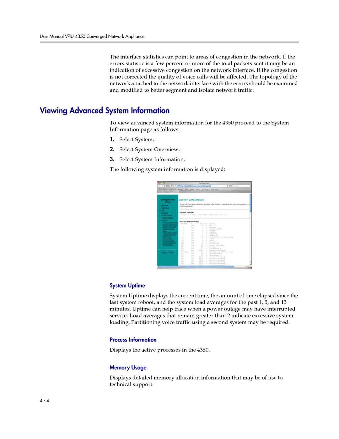 Polycom V2IU 4350 user manual Viewing Advanced System Information 