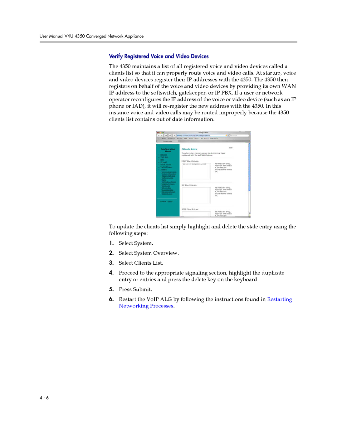 Polycom V2IU 4350 user manual Verify Registered Voice and Video Devices 