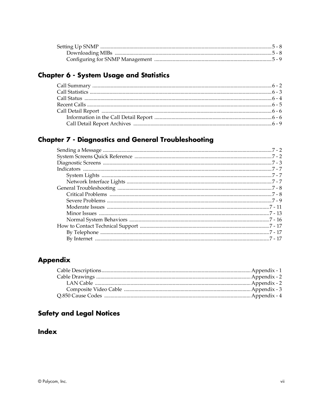 Polycom V500 manual Appendix 